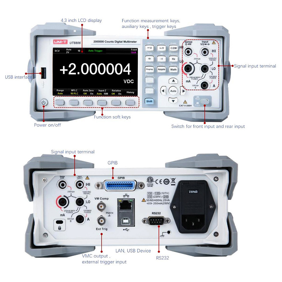 TestEquity: UNI-T UT8806E Digital Multimeter, 6.5 Digit, TRMS, 3